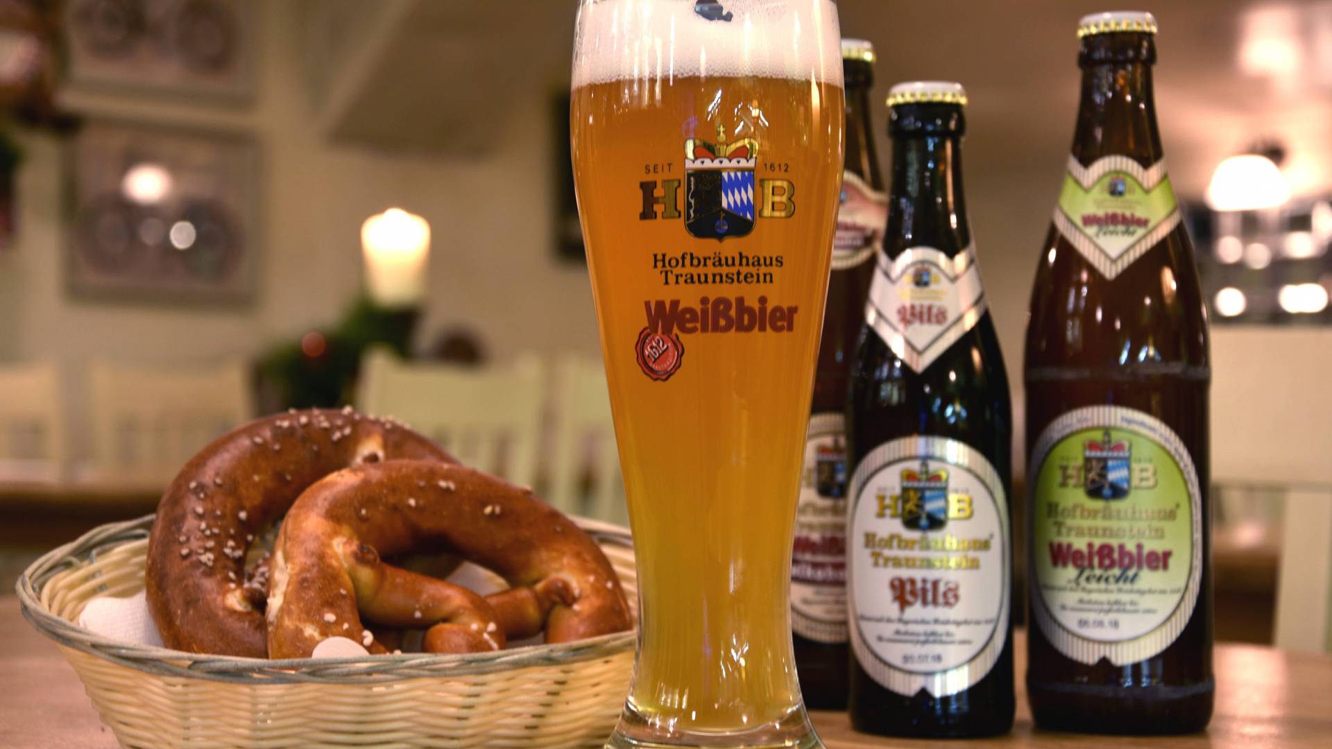 Weißbier und Brezel